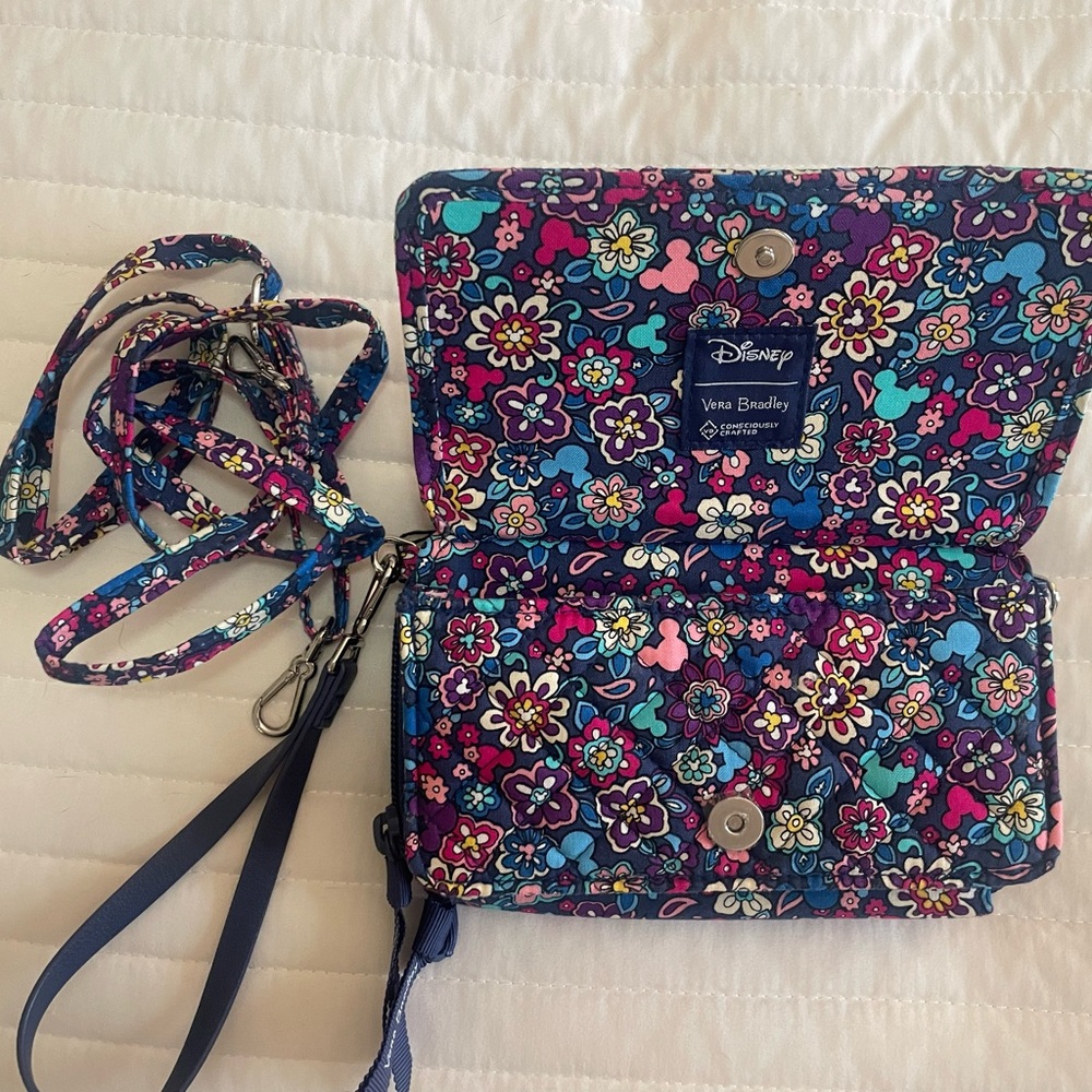 Vera Bradley Floral Crossbody Bag - Blue and Pink
